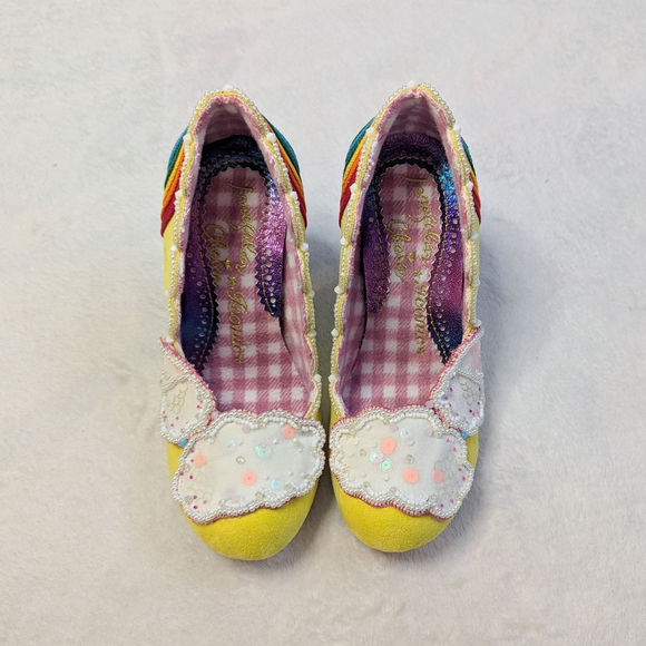 Irregular Choice Shirley Bass Yellow Rainbow Heels With Box - Size 6 - Picture 5 of 16